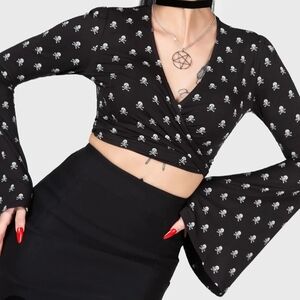 Killstar Betty Bash Wrap Top Size Medium